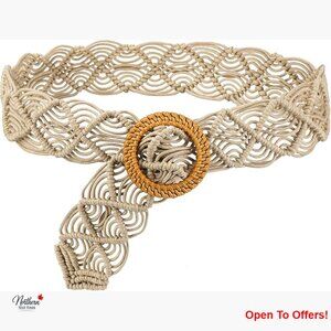 Braided Woven Bohemian Belt for Women, Wax Cord Material